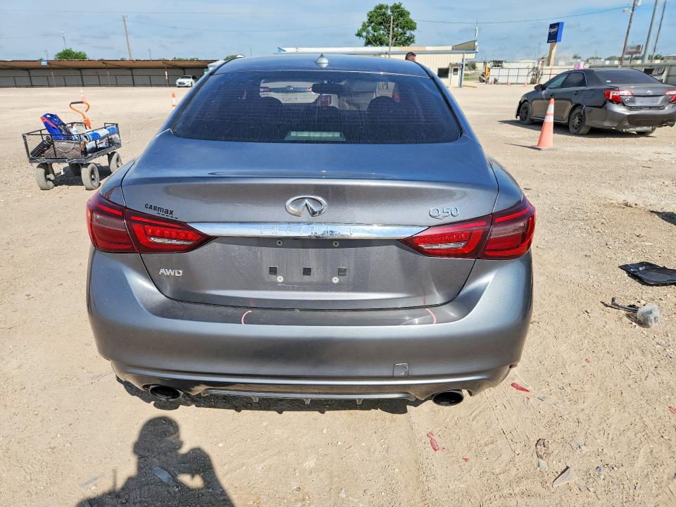2018 Infiniti Q50 VIN JN1EV7AR0JM437572 COPART salvage auction — FRONT END, Tx - Salvage Vehicle Title, sold $3,700 on 2026-07-15 (photo 6)