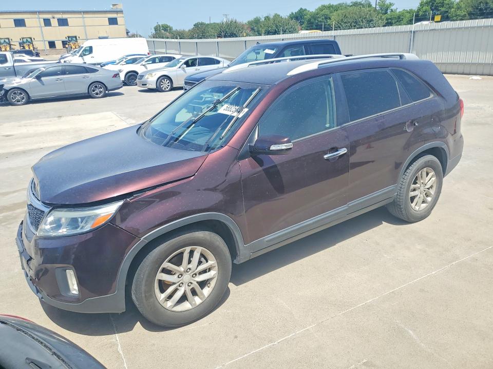 2014 Kia Sorento VIN 5XYKT4A60EG437413 COPART salvage auction — REAR END, Tx - Certificate Of Title (P), sold $800 on 2026-07-09 (photo 1)