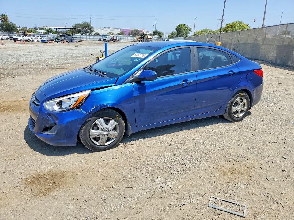 2016 Hyundai Accent VIN KMHCT4AE2GU152902 COPART salvage auction — FRONT END, Salvage Title, sold $1,150 on 2026-07-16 (photo 1)
