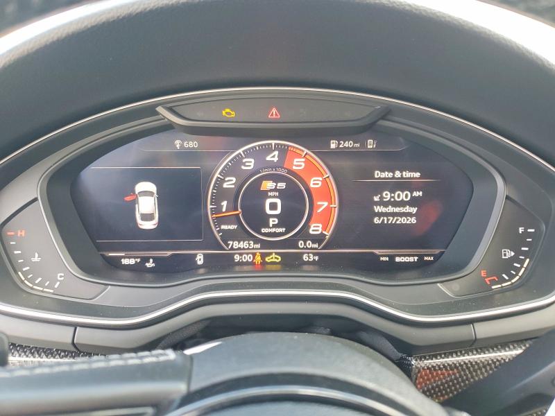 2018 Audi VIN WAUC4CF58JA061708 COPART salvage auction — FRONT END, Ca - Salvage Certificate, sold $7,000 on 2026-07-02 (photo 9)