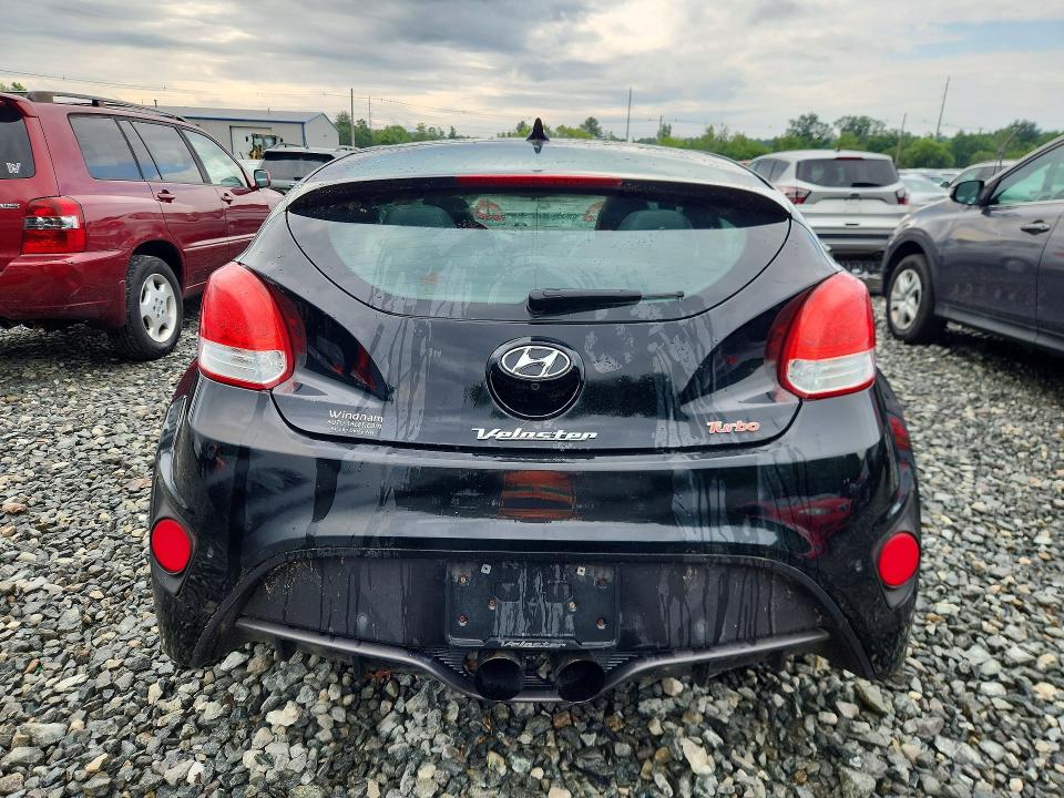 2014 Hyundai Veloster VIN KMHTC6AE1EU192123 COPART salvage auction — REAR END, MA - CERT OF TITLE-RECONSTRCTD COLL, sold $400 on 2026-07-22 (photo 6)