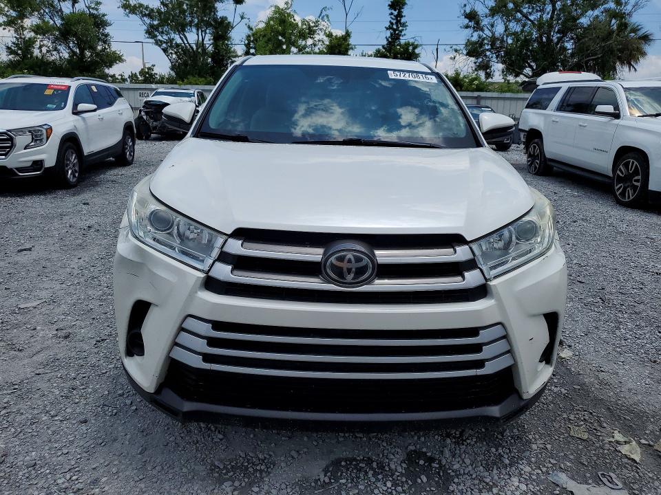 2019 Toyota Highlander VIN 5TDZARFH4KS058683 COPART salvage auction — FRONT END, Fl - Certificate Of Title, sold $12,500 on 2026-07-09 (photo 5)