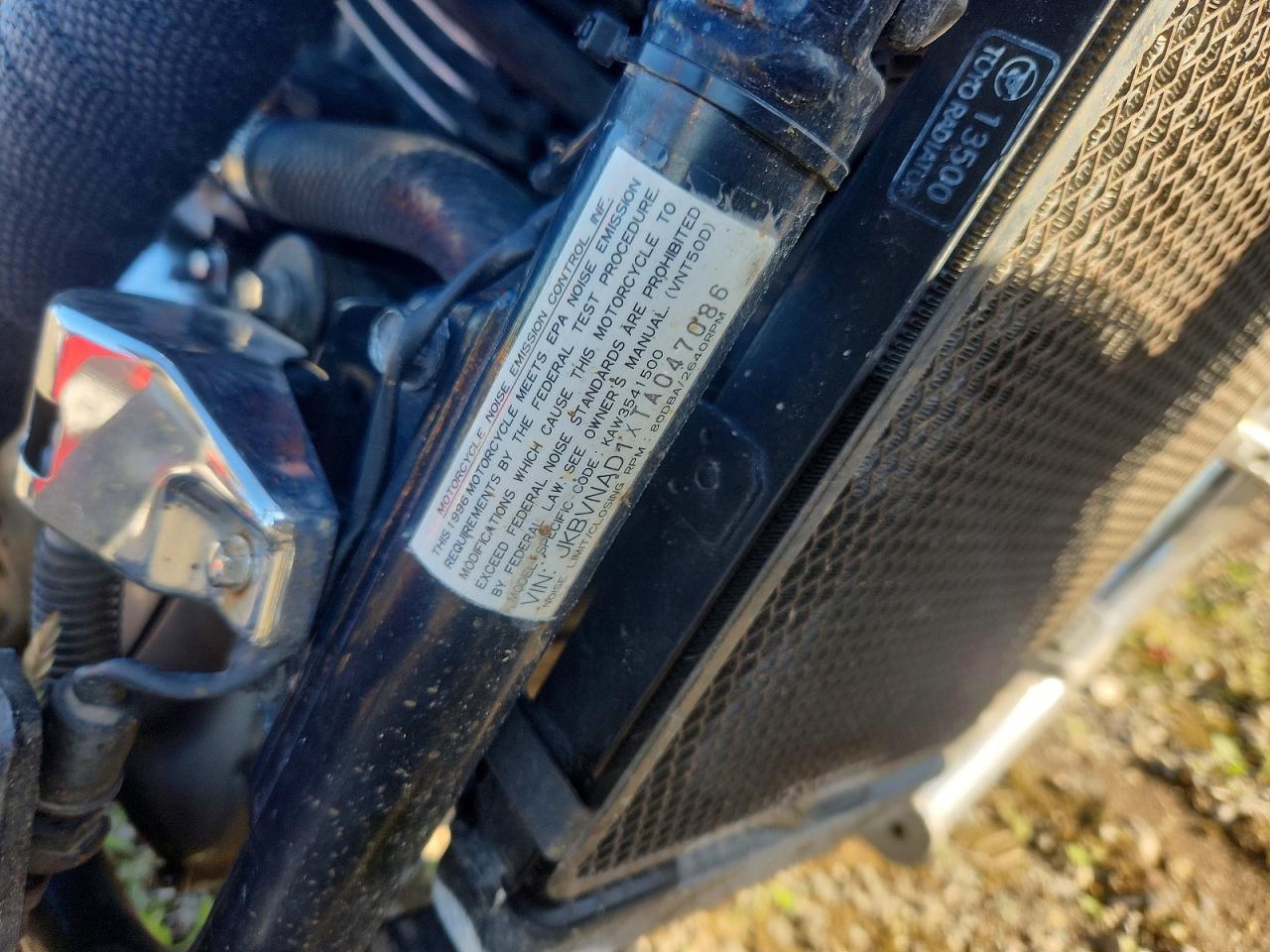 1996 Kawasaki VN1500 VIN JKBVNAD1XTA047086 COPART salvage auction — Front End, MI - CERTIFICATE OF TITLE, sold $15 on 2026-07-02 (photo 8)