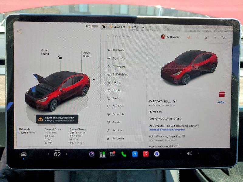 2024 Tesla VIN 7SAYGDEDXRF164553 COPART salvage auction — FRONT END, CA - SALVAGE CERTIFICATE, sold $9,600 on 2026-07-23 (photo 9)
