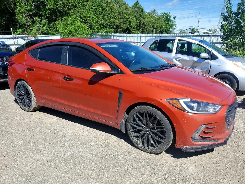 2018 Hyundai Elantra VIN KMHD84LF0JU579773 COPART salvage auction — FRONT END, ON - PERMIT NO BRAND - UNFIT, sold $2,550 on 2026-07-07 (photo 4)