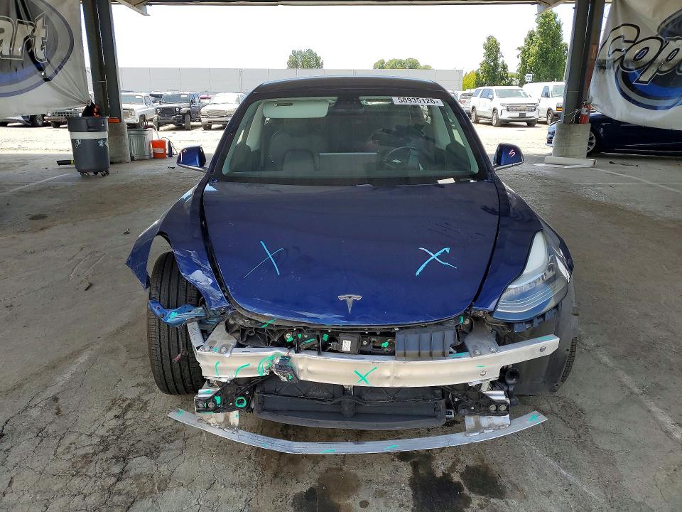 2019 Tesla Model 3 VIN 5YJ3E1EA4KF326328 COPART salvage auction — FRONT END, Ca - Salvage Certificate, sold $5,500 on 2026-07-07 (photo 5)