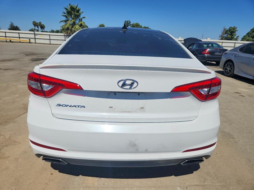 2015 Hyundai Sonata VIN 5NPE34AFXFH142990 COPART salvage auction — FRONT END, Ca - Salvage Certificate, sold $975 on 2026-07-02 (photo 6)