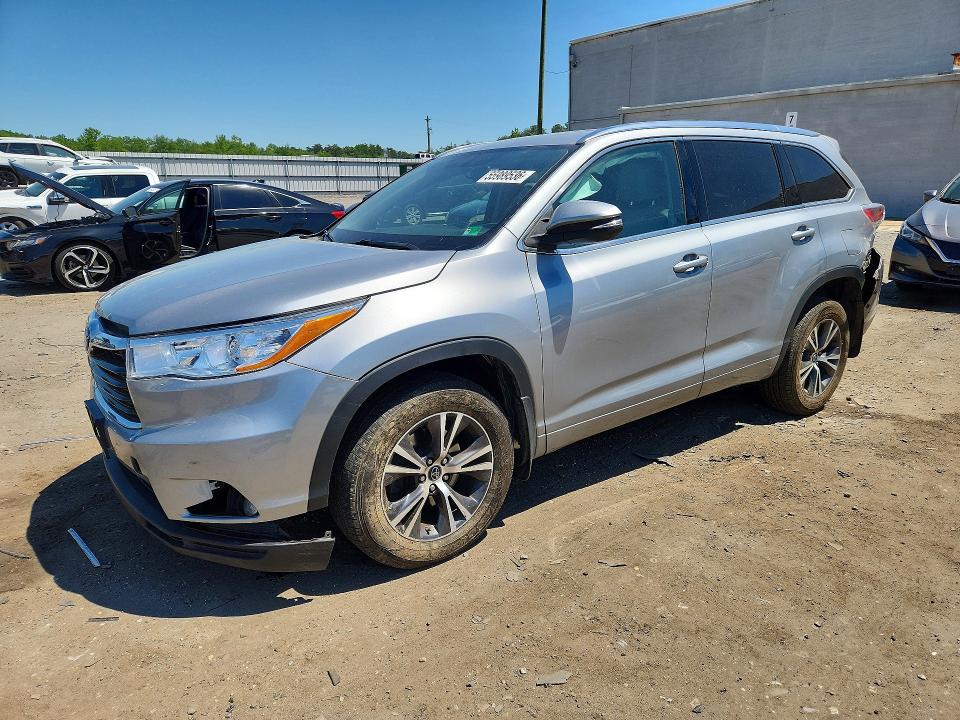 2016 Toyota Highlander VIN 5TDJKRFH6GS288890 COPART salvage auction — REAR END, Va - Cert Of Title - Salvage, sold $9,100 on 2026-07-08 (photo 1)