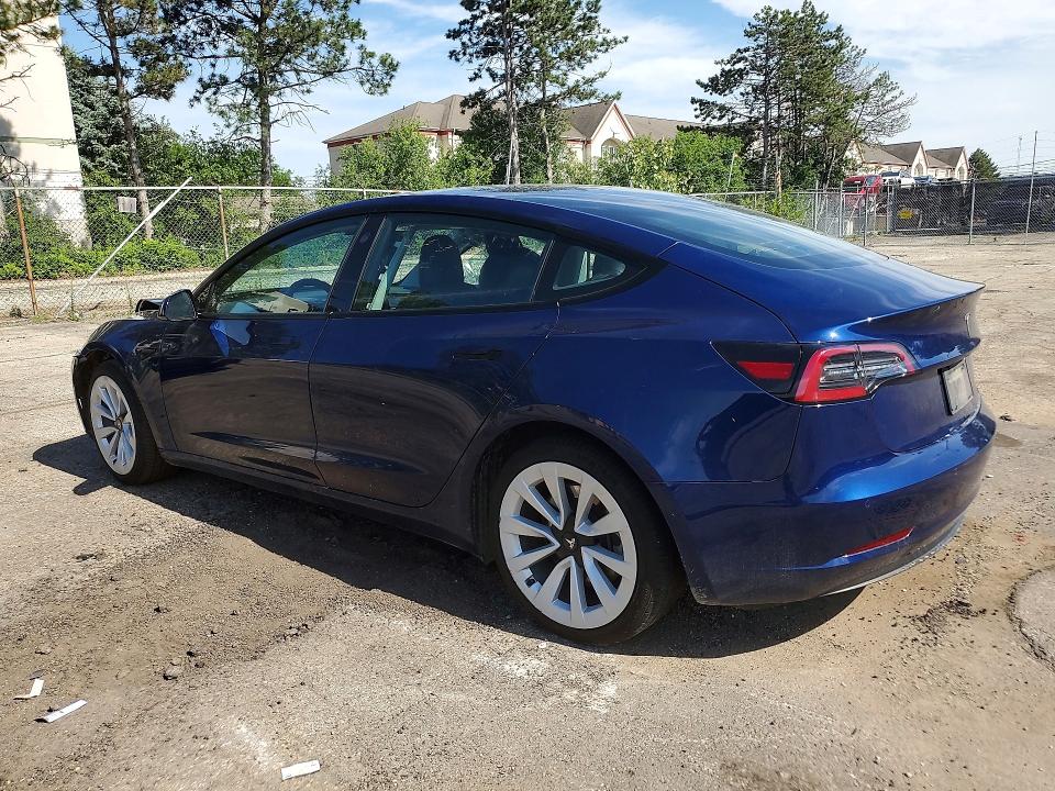 2022 Tesla Model 3 VIN 5YJ3E1EA1NF189028 COPART salvage auction — SIDE, Il - Salvage Certificate, sold $3,300 on 2026-07-20 (photo 2)