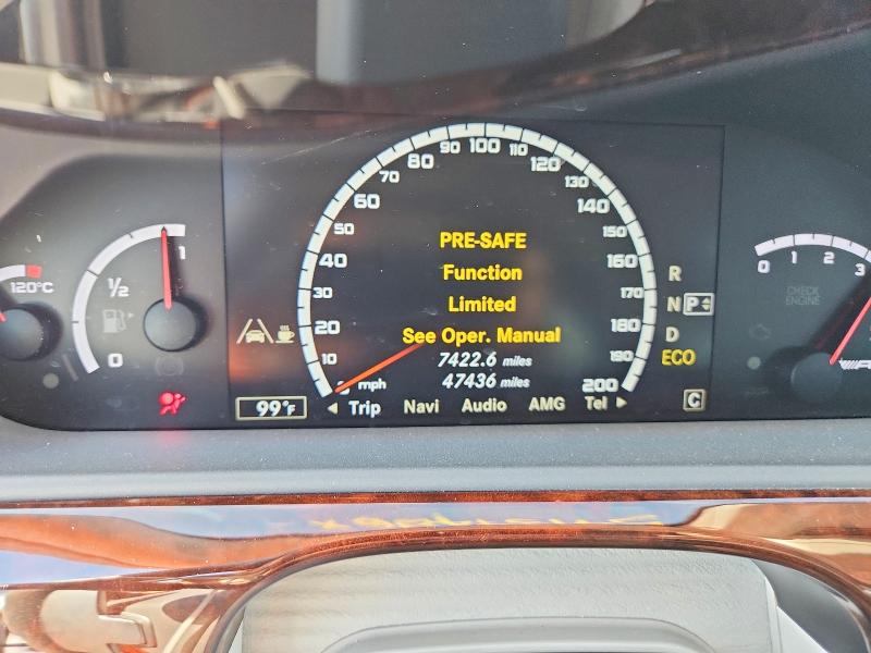 2012 Mercedes-benz S-klasse amg VIN WDDNG7EB8CA445031 COPART salvage auction — REAR END, Fl - Cert Of Title Slvg Rebuildable, sold $9,800 on 2026-07-09 (photo 9)