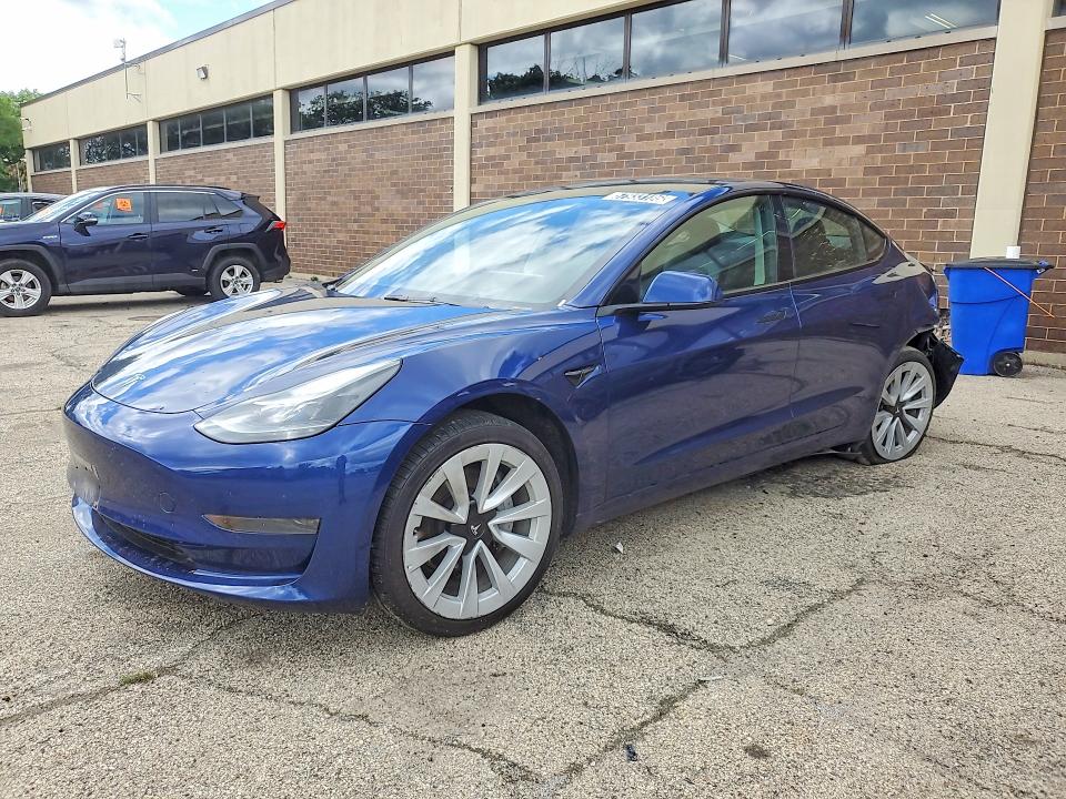 2022 Tesla Model 3 VIN 5YJ3E1EA0NF371576 COPART salvage auction — REAR END, IL - SALVAGE CERTIFICATE, sold $5,200 on 2026-07-27 (photo 1)
