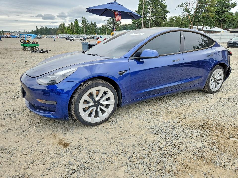 2022 Tesla Model 3 VIN 5YJ3E1EA6NF303797 COPART salvage auction — REAR END, WA - BILL OF SALE, sold $4,800 on 2026-07-10 (photo 1)