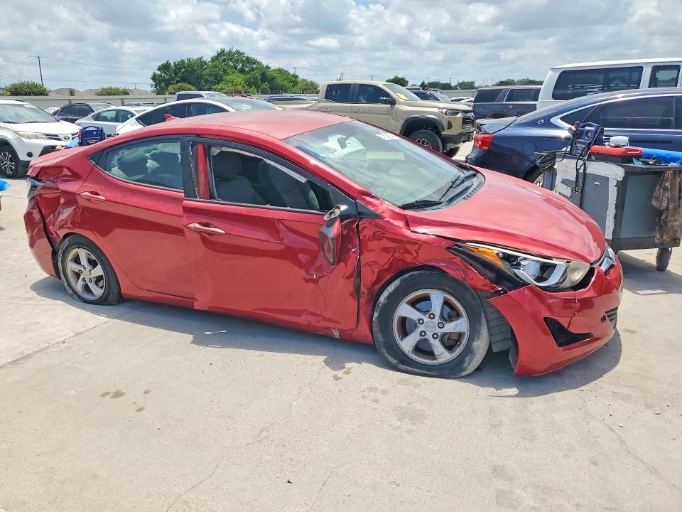 2015 Hyundai Elantra VIN KMHDH4AEXFU266960 COPART salvage auction — SIDE, TX - SALVAGE VEHICLE TITLE, sold $925 on 2026-07-27 (photo 4)