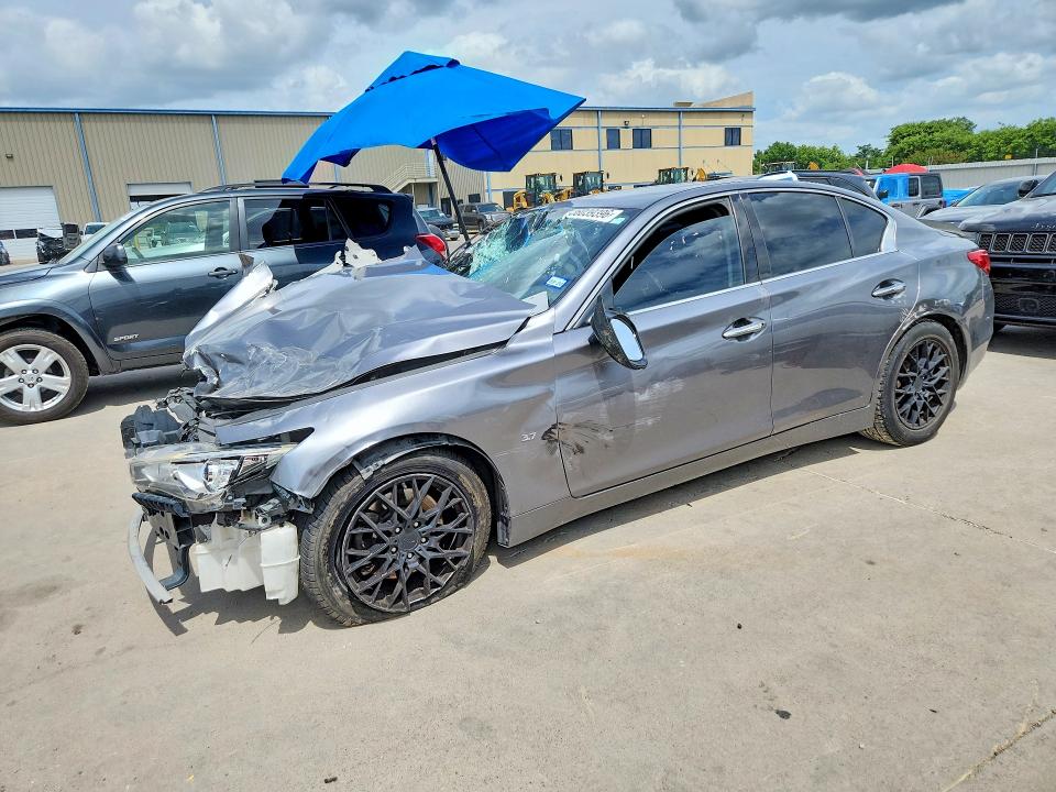 2015 Infiniti VIN JN1BV7AP1FM344214 COPART salvage auction — FRONT END, TX - SALVAGE VEHICLE TITLE, sold $575 on 2026-07-27 (photo 1)