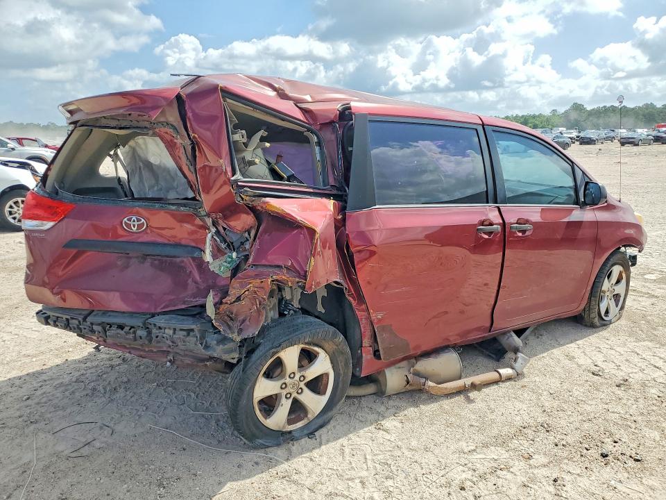 2013 Toyota Sienna VIN 5TDZK3DC8DS399766 COPART salvage auction — ALL OVER, TX - SALVAGE VEHICLE TITLE (P), sold $1,200 on 2026-07-14 (photo 3)