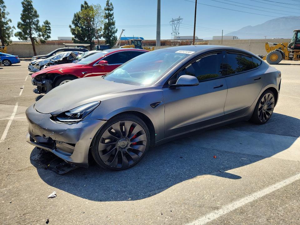 2021 Tesla Model 3 VIN 5YJ3E1EC8MF025047 COPART salvage auction — FRONT END, Salvage Title, sold $5,800 on 2026-08-20 (photo 1)