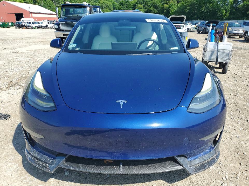 2022 Tesla Model 3 VIN 5YJ3E1EC3NF198329 COPART salvage auction — REAR END, Ma - Cert Of Title-Salvage, sold $10,100 on 2026-07-27 (photo 5)