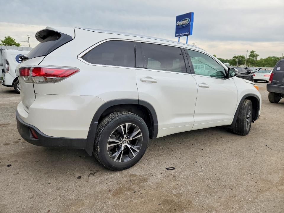 2016 Toyota Highlander VIN 5TDJKRFH9GS254412 COPART salvage auction — FRONT END, In - Cert Of Title-Salvage Title, sold $5,900 on 2026-07-27 (photo 3)