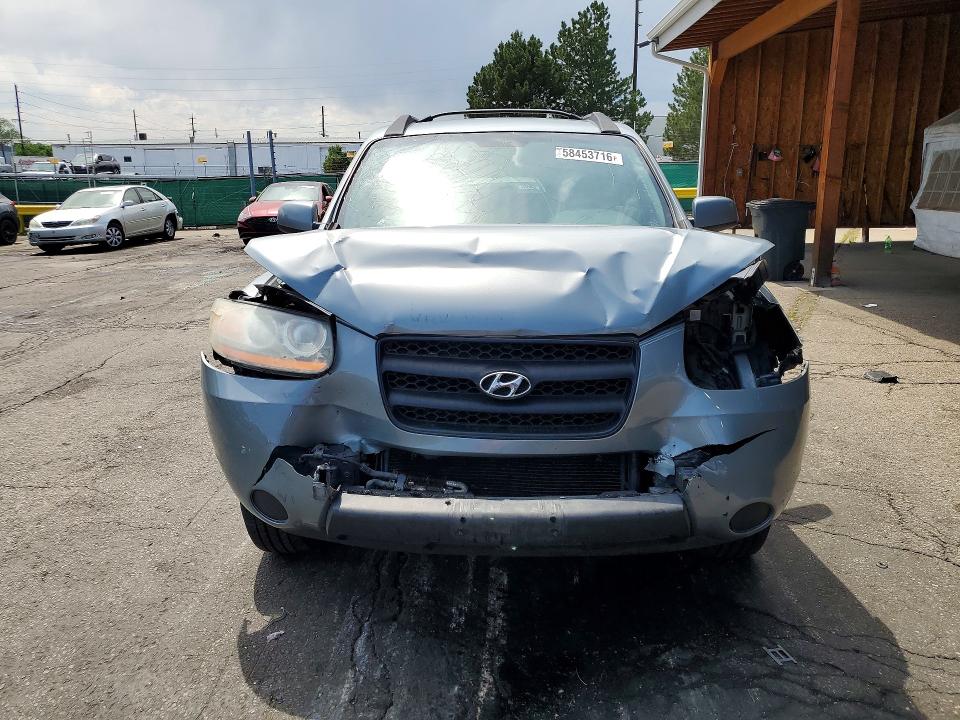 2008 Hyundai Santa fe VIN 5NMSG73D18H182105 COPART salvage auction — FRONT END, CO - PUBLIC - SALVAGE TITLE (P), sold $350 on 2026-07-09 (photo 5)
