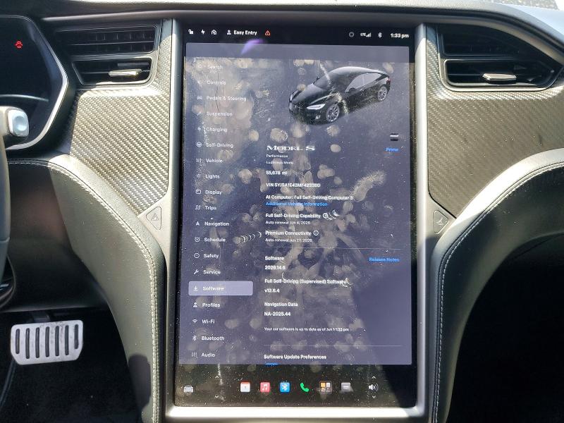 2021 Tesla VIN 5YJSA1E43MF423380 COPART salvage auction — UNDERCARRIAGE, Ca - Salvage Certificate, sold $16,200 on 2026-07-20 (photo 9)