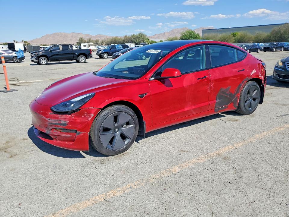 2023 Tesla Model 3 VIN 5YJ3E1EA1PF477201 COPART salvage auction — REAR END, Nj - Cert Of Title-Salvage, sold $7,800 on 2026-07-28 (photo 1)