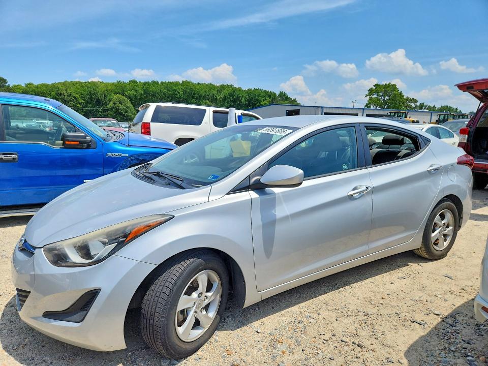 2014 Hyundai Elantra VIN KMHDH4AE9EU218588 COPART salvage auction — VANDALISM, VA - CERT OF TITLE - SALVAGE, sold $925 on 2026-07-28 (photo 1)