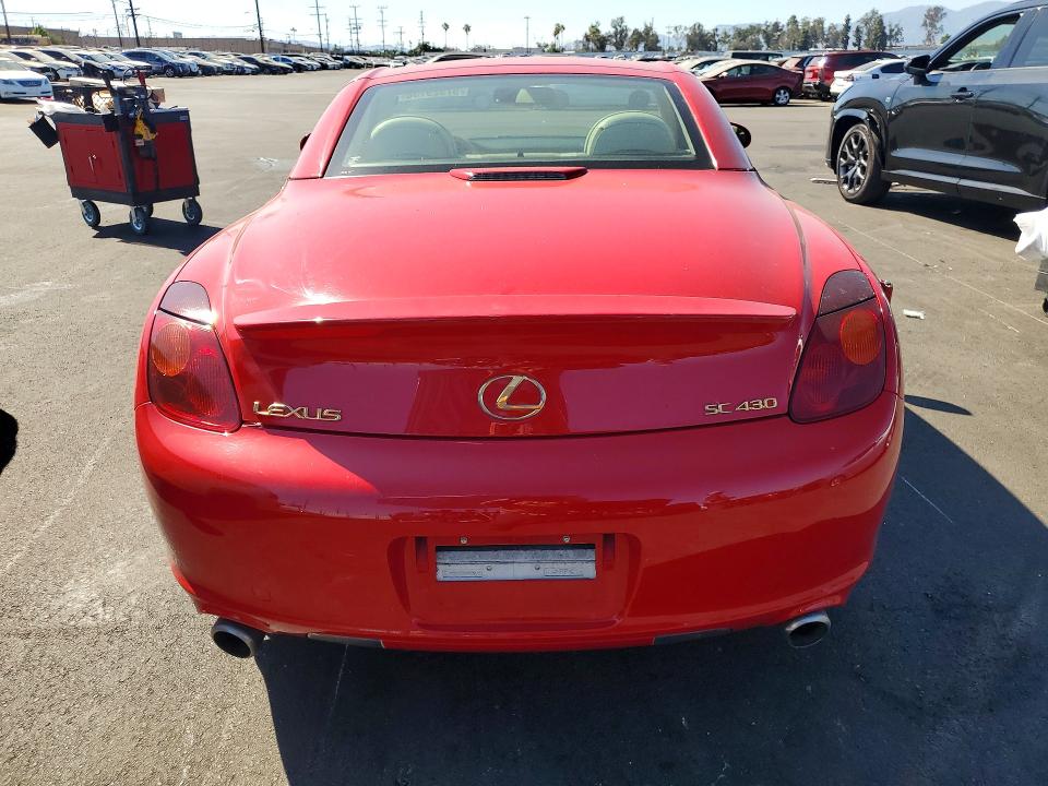 2002 Lexus Sc VIN JTHFN48Y020008601 COPART salvage auction — FRONT END, Ca - Salvage Certificate, sold $1,050 on 2026-07-20 (photo 6)