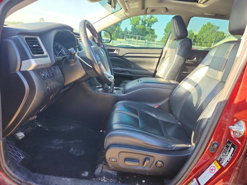 2017 Toyota Highlander VIN 5TDJZRFH8HS372058 COPART salvage auction — HAIL, Ks - Cert Of Title-Salvage, sold $11,100 on 2026-07-08 (photo 7)