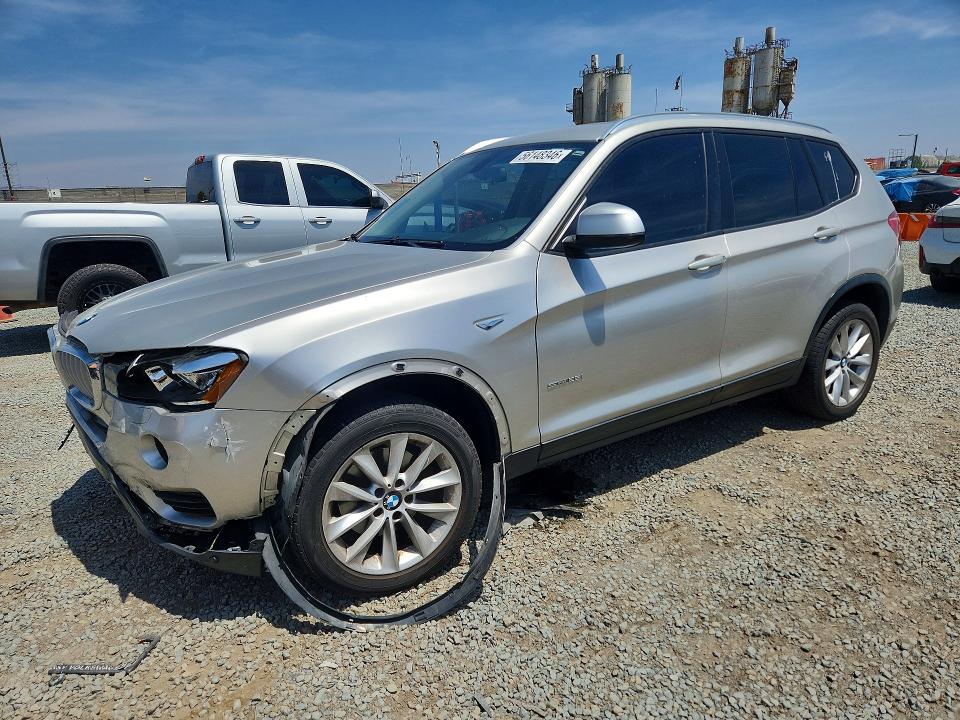 2017 BMW X3 VIN 5UXWZ7C38H0V89842 COPART salvage auction — FRONT END, Ca - Salvage Certificate, sold $1,650 on 2026-07-02 (photo 1)