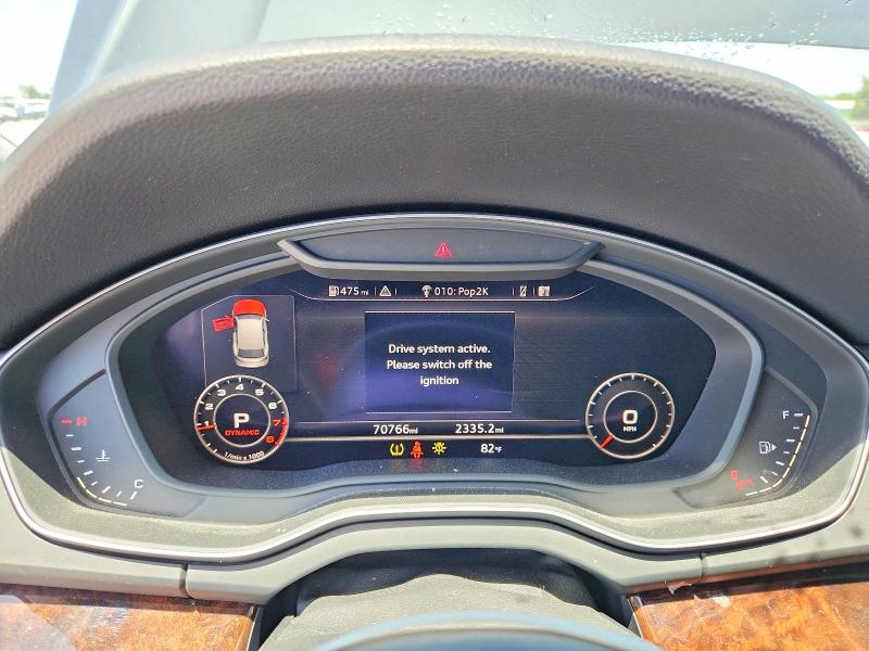 2018 Audi Q5 VIN WA1BNAFY3J2037668 COPART salvage auction — FRONT END, Tx - Salvage Vehicle Title, sold $9,700 on 2026-07-20 (photo 9)