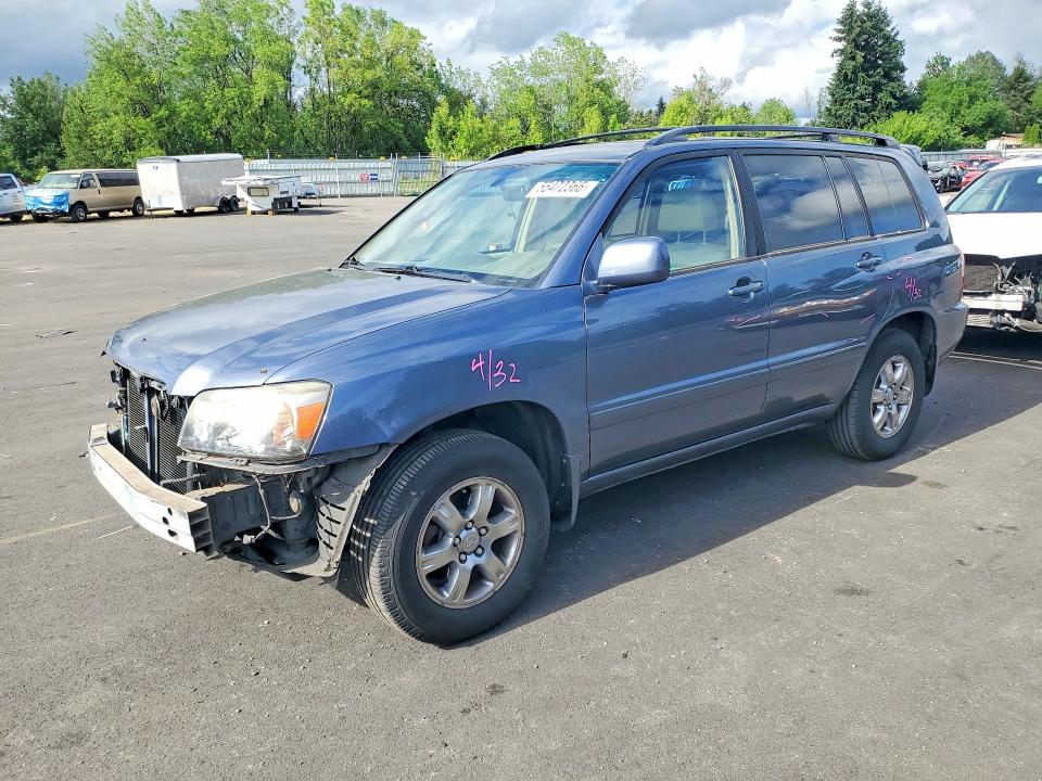 2007 Toyota Highlander VIN JTEHD21A970047768 COPART salvage auction — FRONT END, Or - Salvage Title Certificate, sold $1,000 on 2026-07-13 (photo 1)