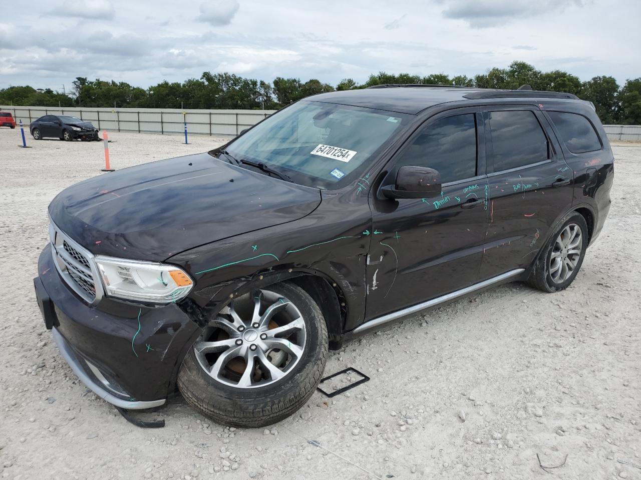2017 Dodge Durango VIN 1C4RDHAGXHC833398 COPART salvage auction — FRONT END, TX - SALVAGE VEHICLE TITLE, sold $4,050 on 2024-09-12 (photo 1)