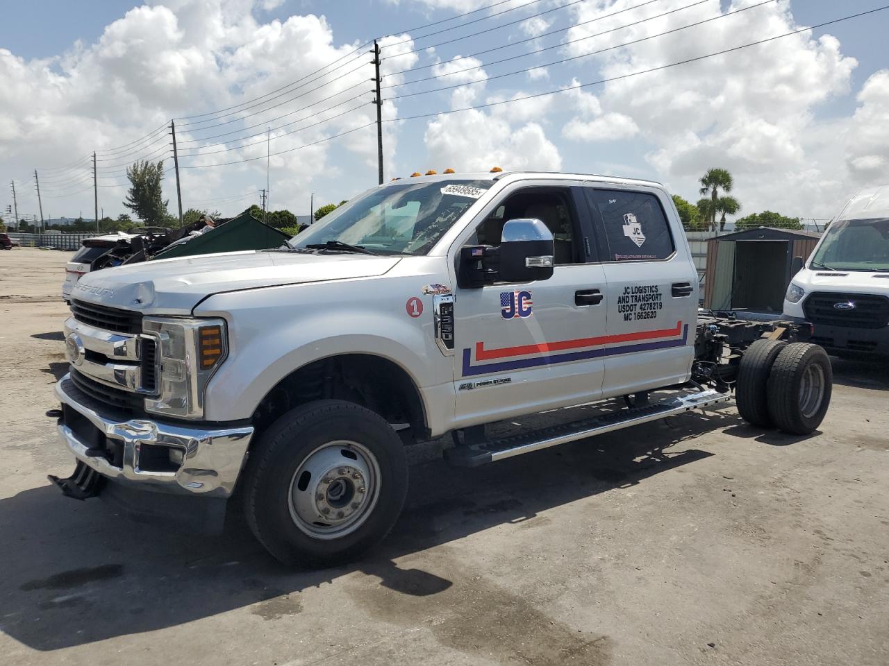 2019 Ford F-350 Super Duty VIN 1FT8W3DT8KEF75329 COPART salvage auction — Rear End, SC - CERTIFICATE OF TITLE (P), sold $16,900 on 2026-07-02 (photo 1)