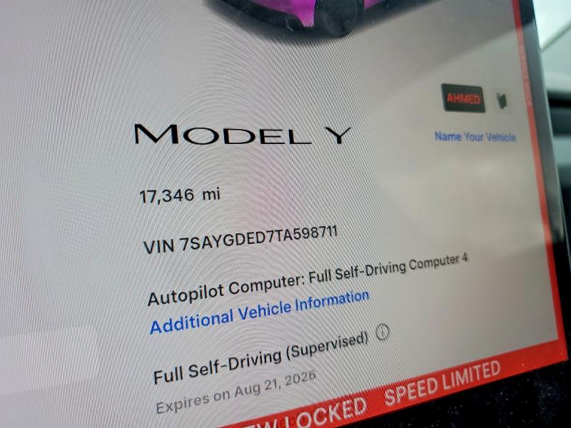 2026 Tesla Model y VIN 7SAYGDED7TA598711 COPART salvage auction — SIDE, Nj - Cert Of Title-Salvage, sold $12,000 on 2026-09-09 (photo 9)