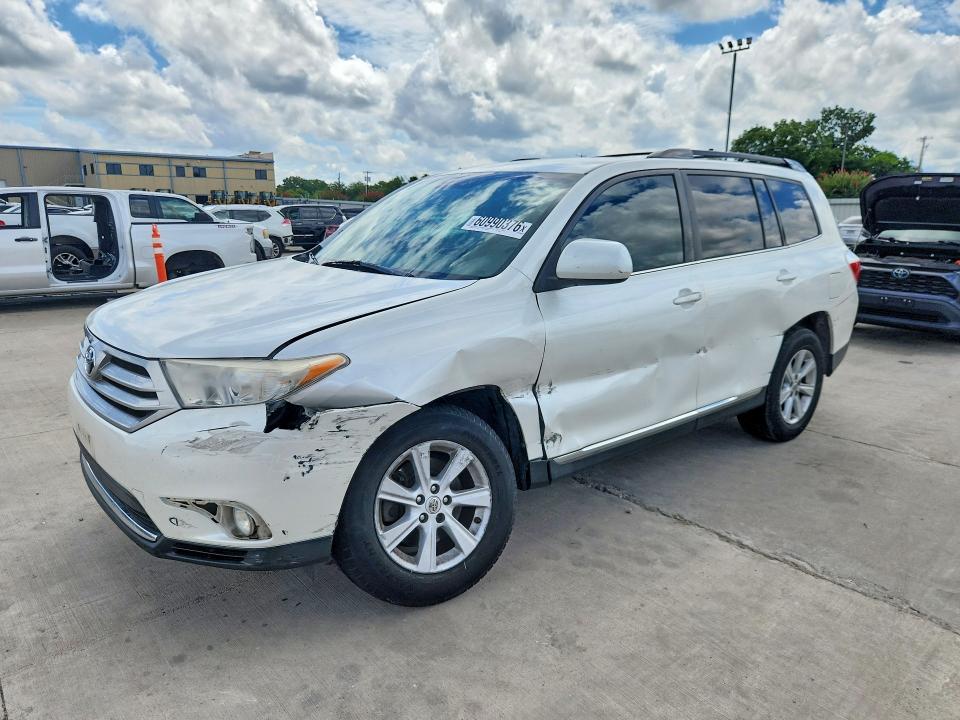 2013 Toyota Highlander VIN 5TDZK3EH5DS119425 COPART salvage auction — FRONT END, Tx - Salvage Vehicle Title, sold $1,750 on 2026-07-23 (photo 1)
