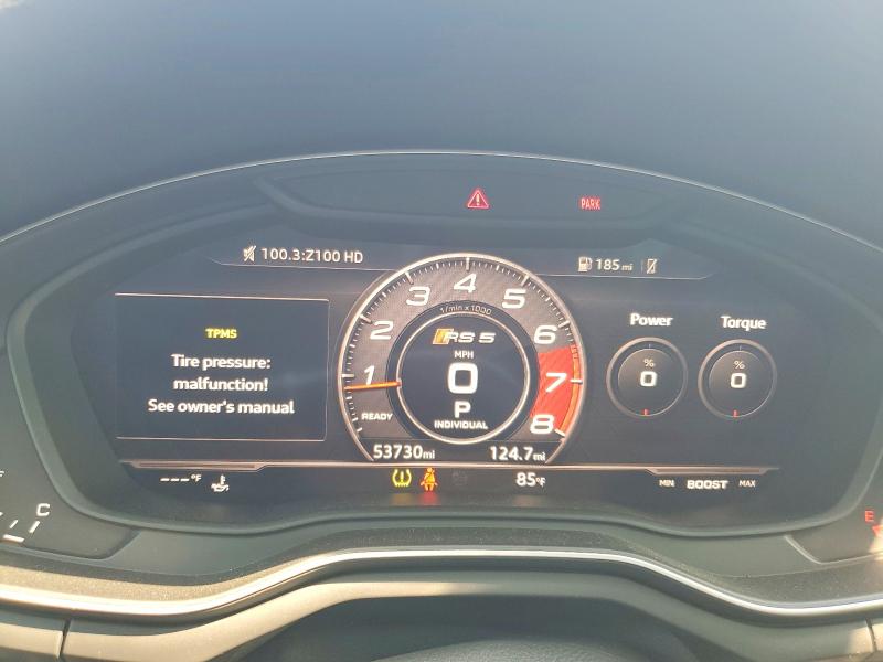 2019 Audi Rs5 VIN WUABWCF53KA900273 COPART salvage auction — FRONT END, Nj - Cert Of Title-Salvage, sold $16,800 on 2026-08-18 (photo 9)