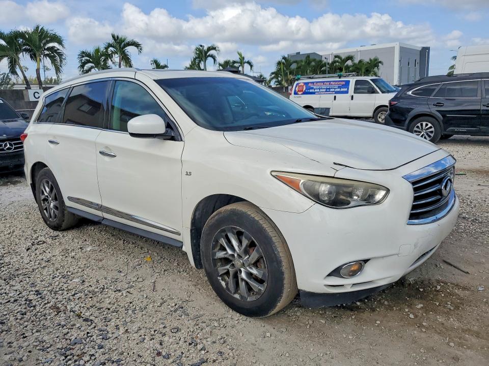 2014 Infiniti Qx60 VIN 5N1AL0MMXEC516229 COPART salvage auction — MINOR DENT/SCRATCHES, Fl - Cert Of Title-Slvg Rebld Flood, sold $725 on 2026-07-31 (photo 4)
