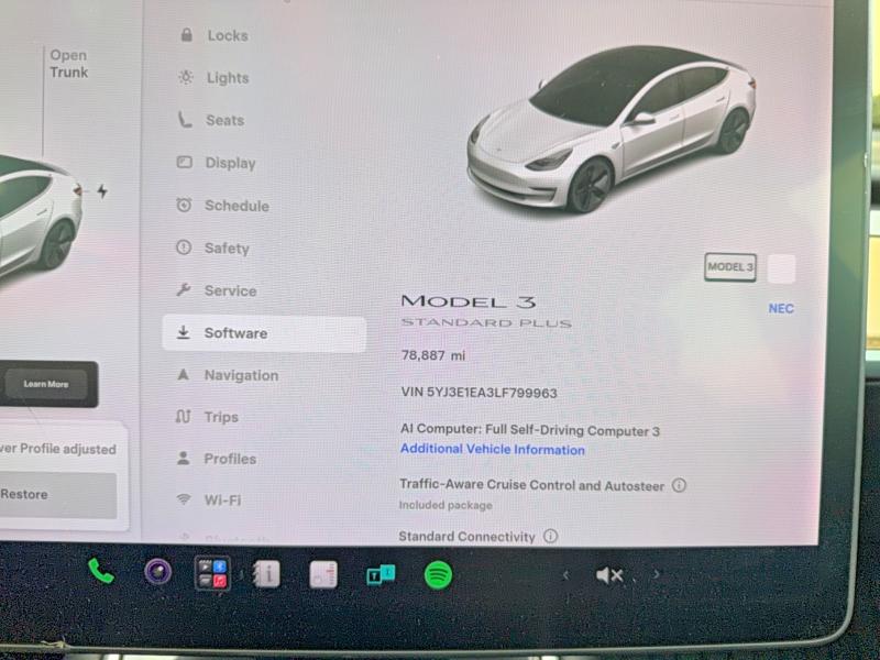 2020 Tesla Model 3 VIN 5YJ3E1EA3LF799963 COPART salvage auction — NORMAL WEAR, Ca - Dis/Dlr/Exp Only Clean Title (P), sold $9,400 on 2026-07-30 (photo 8)