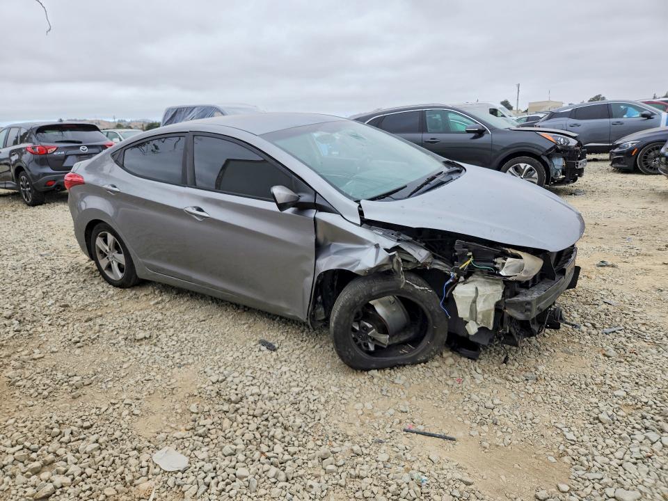 2012 Hyundai Elantra VIN KMHDH4AE9CU360923 COPART salvage auction — FRONT END, Ca - Salvage Certificate, sold $60 on 2026-07-28 (photo 4)