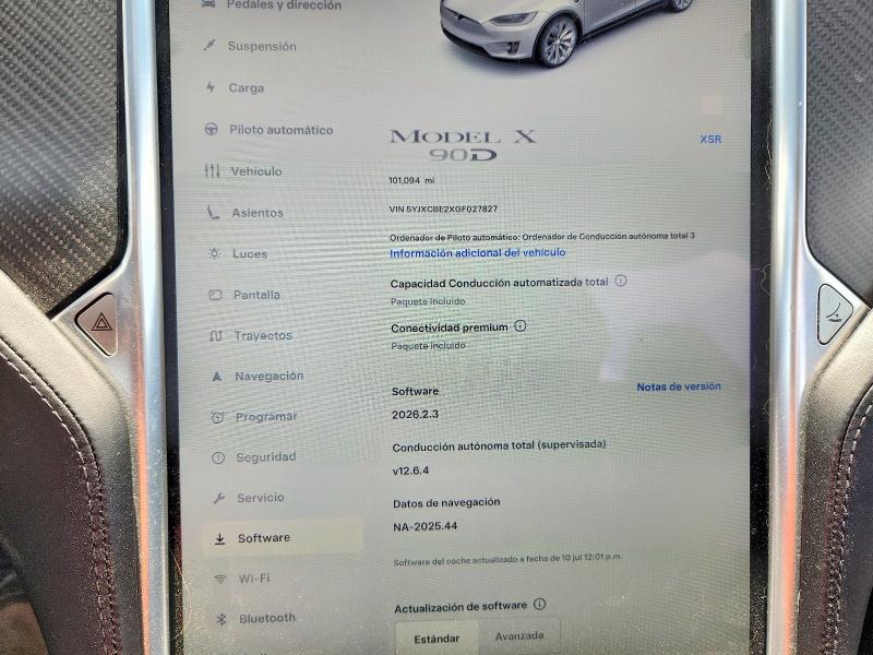 2016 Tesla Model x VIN 5YJXCBE2XGF027827 COPART salvage auction — FRONT END, MA - CERTIFICATE OF TITLE (P), sold $6,900 on 2026-07-31 (photo 9)