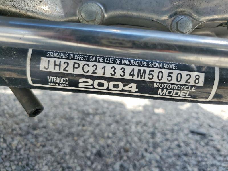 2004 Honda Vt600 VIN JH2PC21334M505028 COPART salvage auction — MECHANICAL, IN - CERTIFICATE OF TITLE, sold $575 on 2026-07-27 (photo 9)