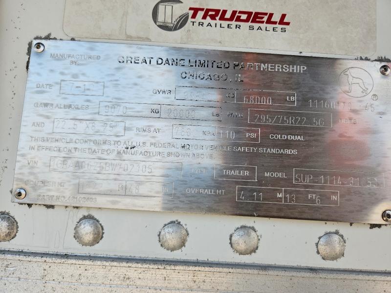 2011 Great dane Trailers VIN 1GRAA0625BW702105 COPART salvage auction — NORMAL WEAR, IL - CERTIFICATE OF TITLE (P), sold $2,250 on 2026-10-06 (photo 9)