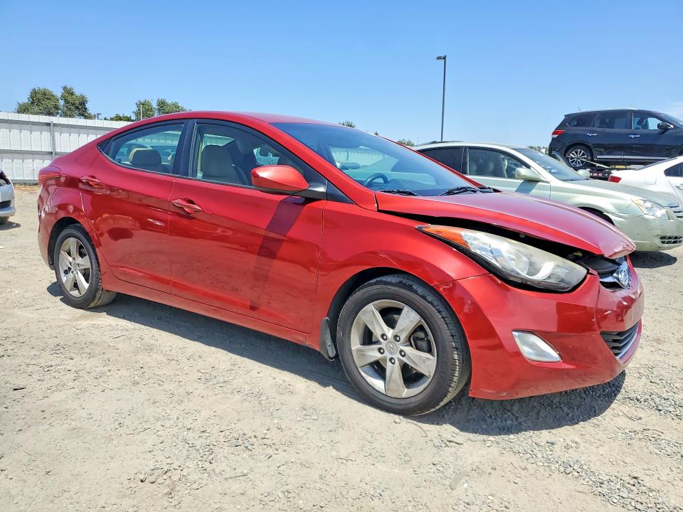 2013 Hyundai Elantra VIN KMHDH4AE8DU631861 COPART salvage auction — FRONT END, Ca - Salvage Certificate, sold $1,300 on 2026-07-09 (photo 4)