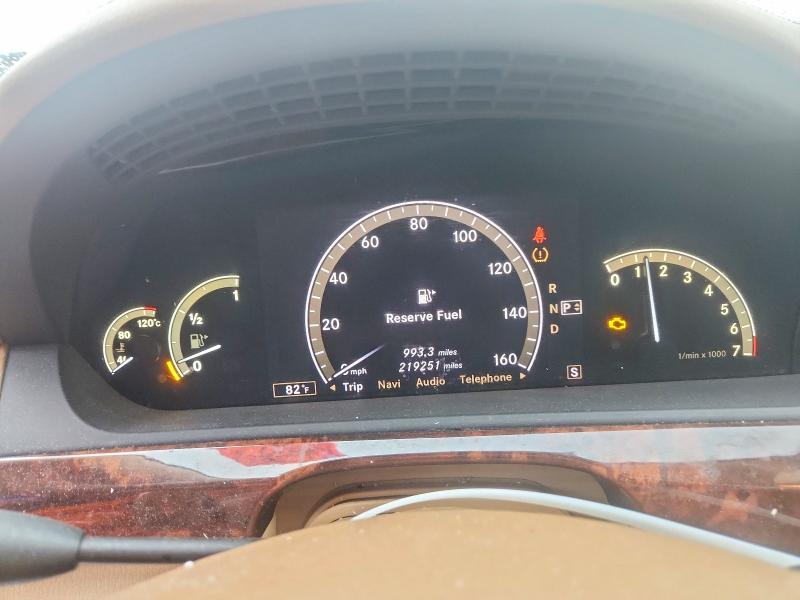 2009 Mercedes-benz S class VIN WDDNG71X39A246107 COPART salvage auction — MINOR DENT/SCRATCHES, MD - CERTIFICATE OF TITLE, sold $1,500 on 2026-07-28 (photo 9)