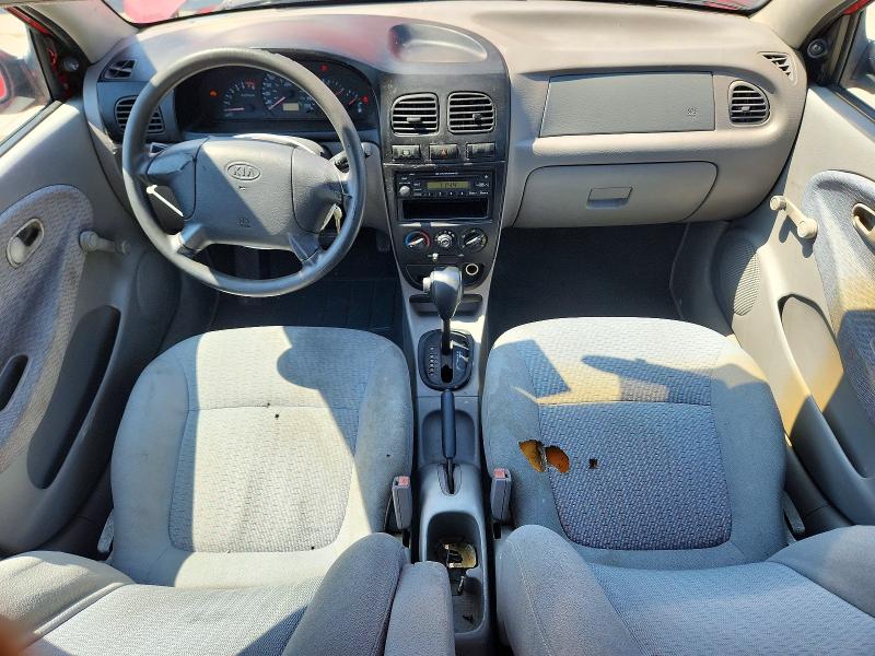 2002 Kia Rio VIN KNADC123926094298 COPART salvage auction — REAR END, TX - CERTIFICATE OF TITLE, sold $575 on 2026-07-09 (photo 8)