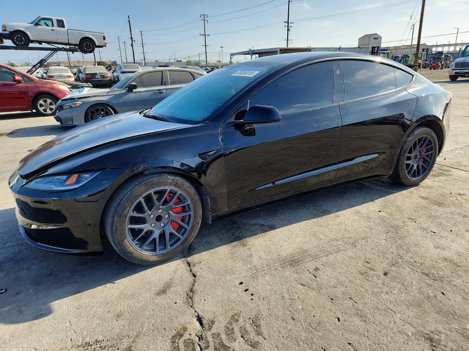 2025 Tesla Model 3 VIN 5YJ3E1EA3SF980608 COPART salvage auction — FRONT END, Tx - Dis/Dlr/Exp Only Salvage Title, sold $14,800 on 2026-09-24 (photo 1)