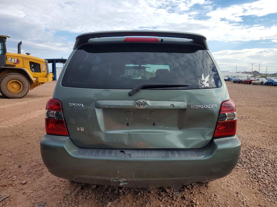 2007 Toyota Highlander VIN JTEDP21A370131512 COPART salvage auction — REAR END, Az - Cert Of Title - Salvage, sold $725 on 2026-07-28 (photo 6)
