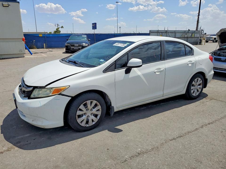 2012 Honda Civic VIN 2HGFB2F53CH598363 COPART salvage auction — FRONT END, Tx - Salvage Vehicle Title, sold $1,150 on 2026-07-31 (photo 1)