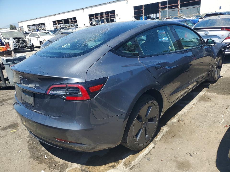 2023 Tesla Model 3 VIN 5YJ3E1EAXPF447811 COPART salvage auction — FRONT END, CA - CERTIFICATE OF TITLE, sold $4,600 on 2026-07-20 (photo 3)