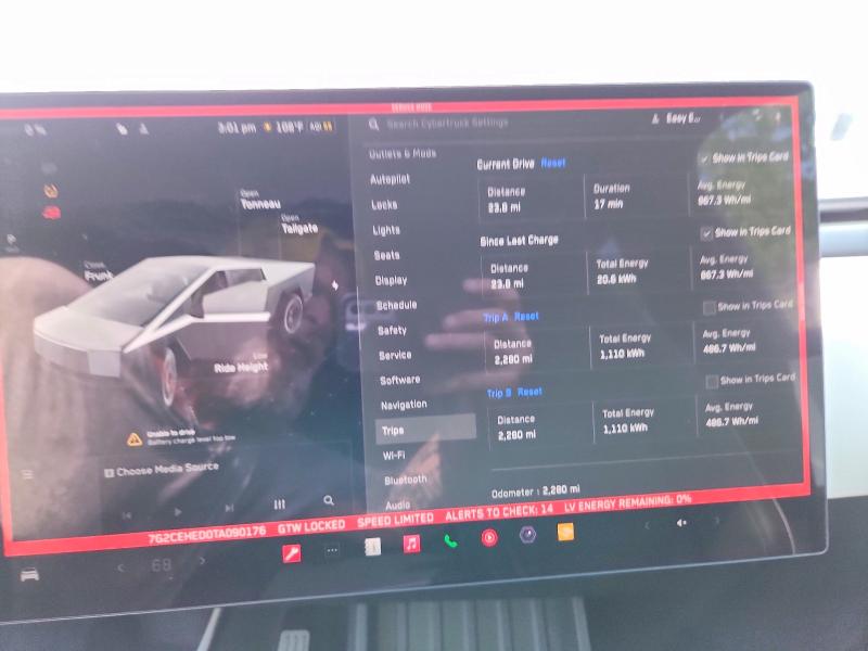 2026 Tesla Cybertruck VIN 7G2CEHED0TA090176 COPART salvage auction — FRONT END, Ma - Cert Of Title-Salvage, sold $40,750 on 2026-07-28 (photo 9)